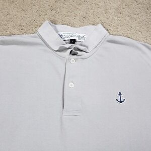 Kiel James Patrick Polo Shirt Men Large * Gray Short Sleeve Preppy Casual Anchor